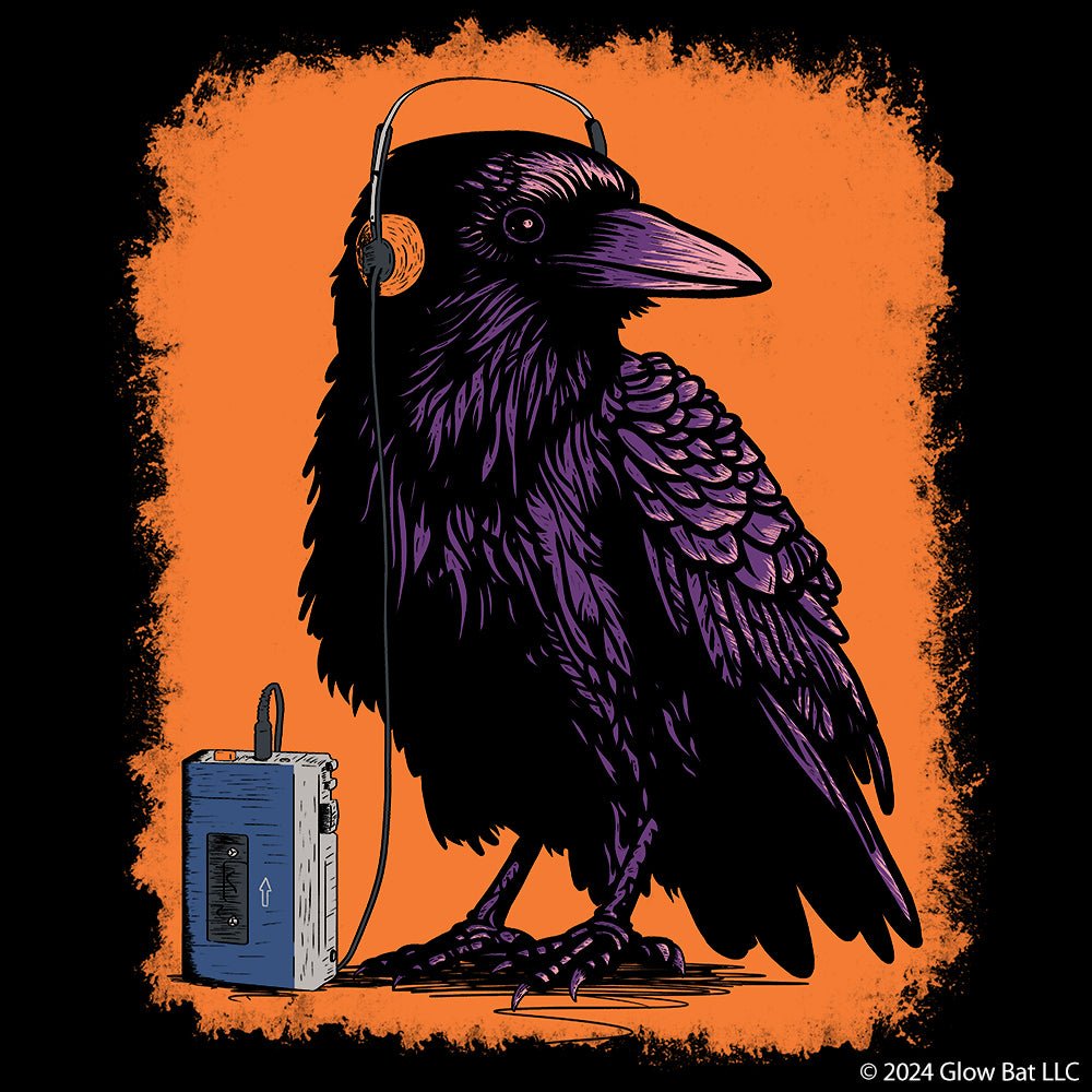 Cassette Player Raven T-Shirt - Glow Bat