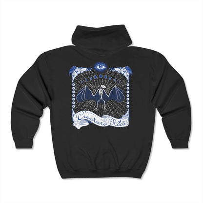 Creatura Noctis (Creature of the Night) Bat Skeleton Unisex Zip Hoodie - Glow Bat