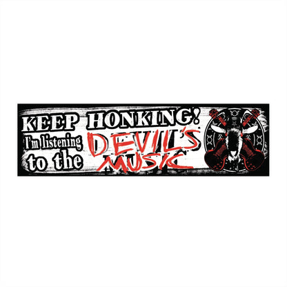 Devil's Music Goat's Head Bumper Sticker - Glow Bat