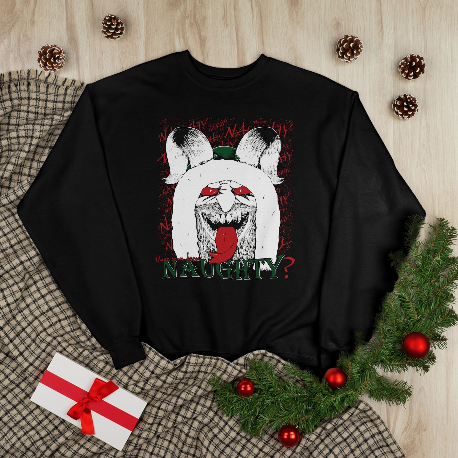 Krampus "Have You Been Naughty?" Crewneck Sweatshirt - Glow Bat