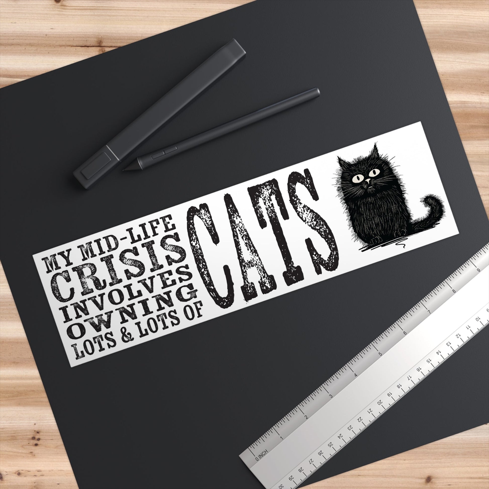 Lots of Cats Mid - Life Crisis Bumper Sticker - Glow Bat