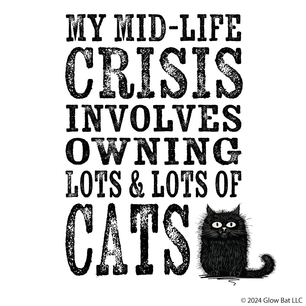 Lots of Cats Mid - Life Crisis T-Shirt - Glow Bat