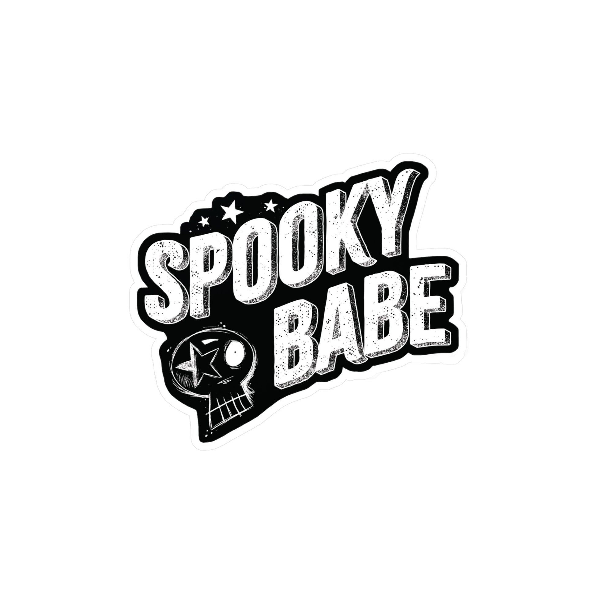 Spooky Babe Skull Indoor/Outdoor Vinyl Decal - Glow Bat