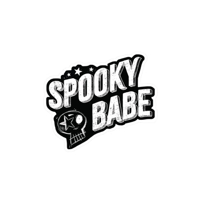 Spooky Babe Skull Indoor/Outdoor Vinyl Decal - Glow Bat