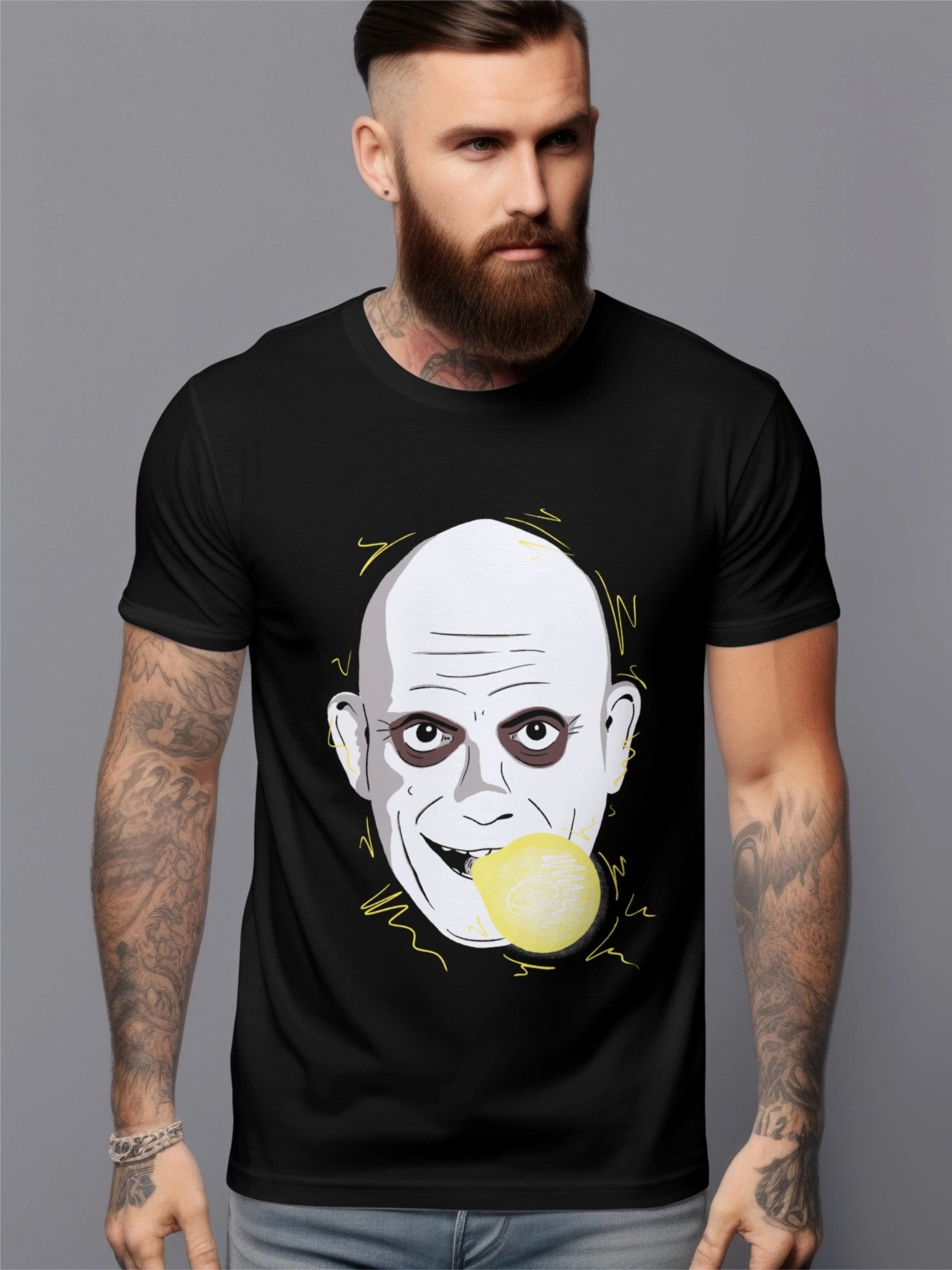 Spooky Uncle F. Lightbulb Trick T-Shirt - Glow Bat