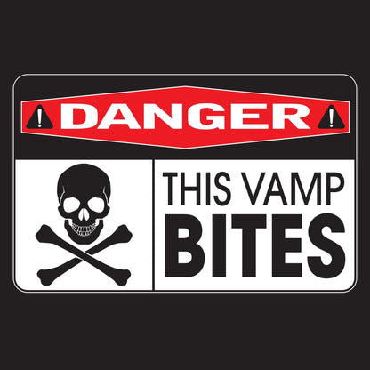 Vampire Danger Warning T-Shirt - Glow Bat