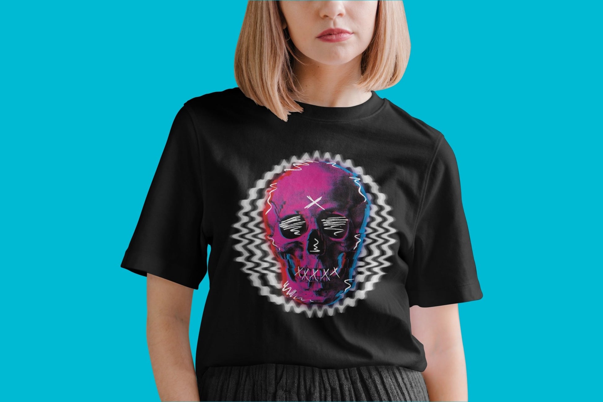 Digital Outcast Skull T-Shirt - Glow Bat