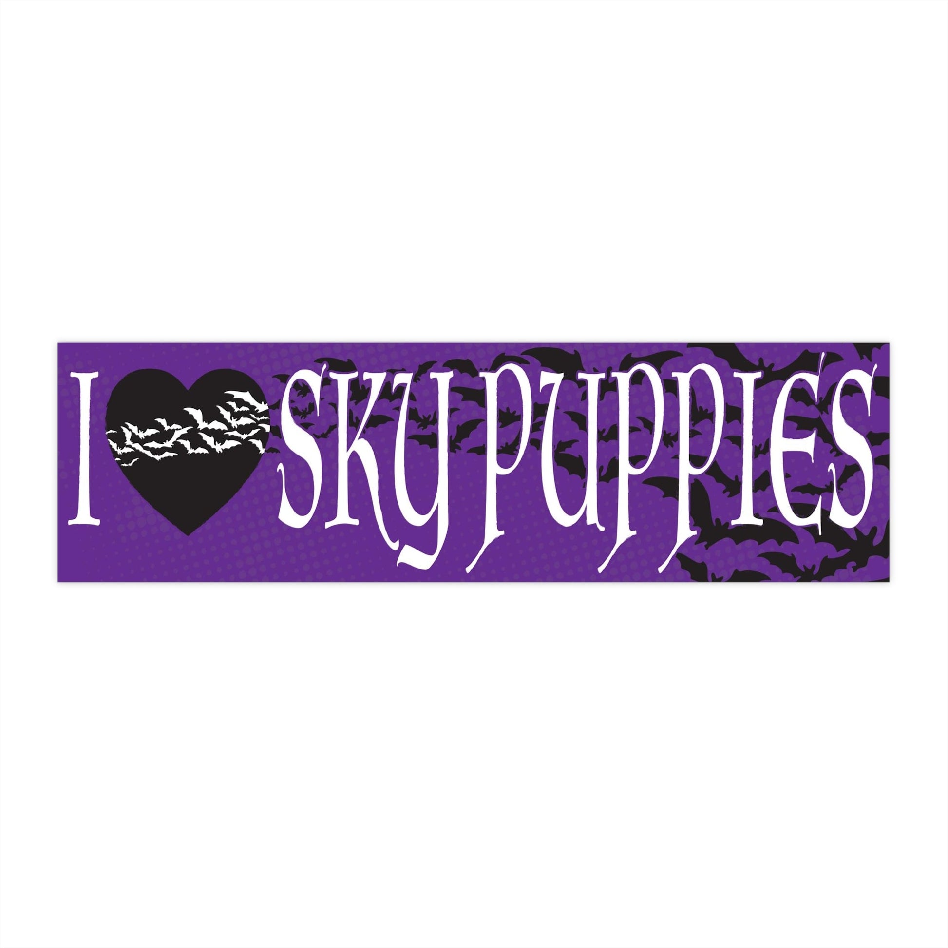 I Heart Sky Puppies Bumper Sticker - Glow Bat