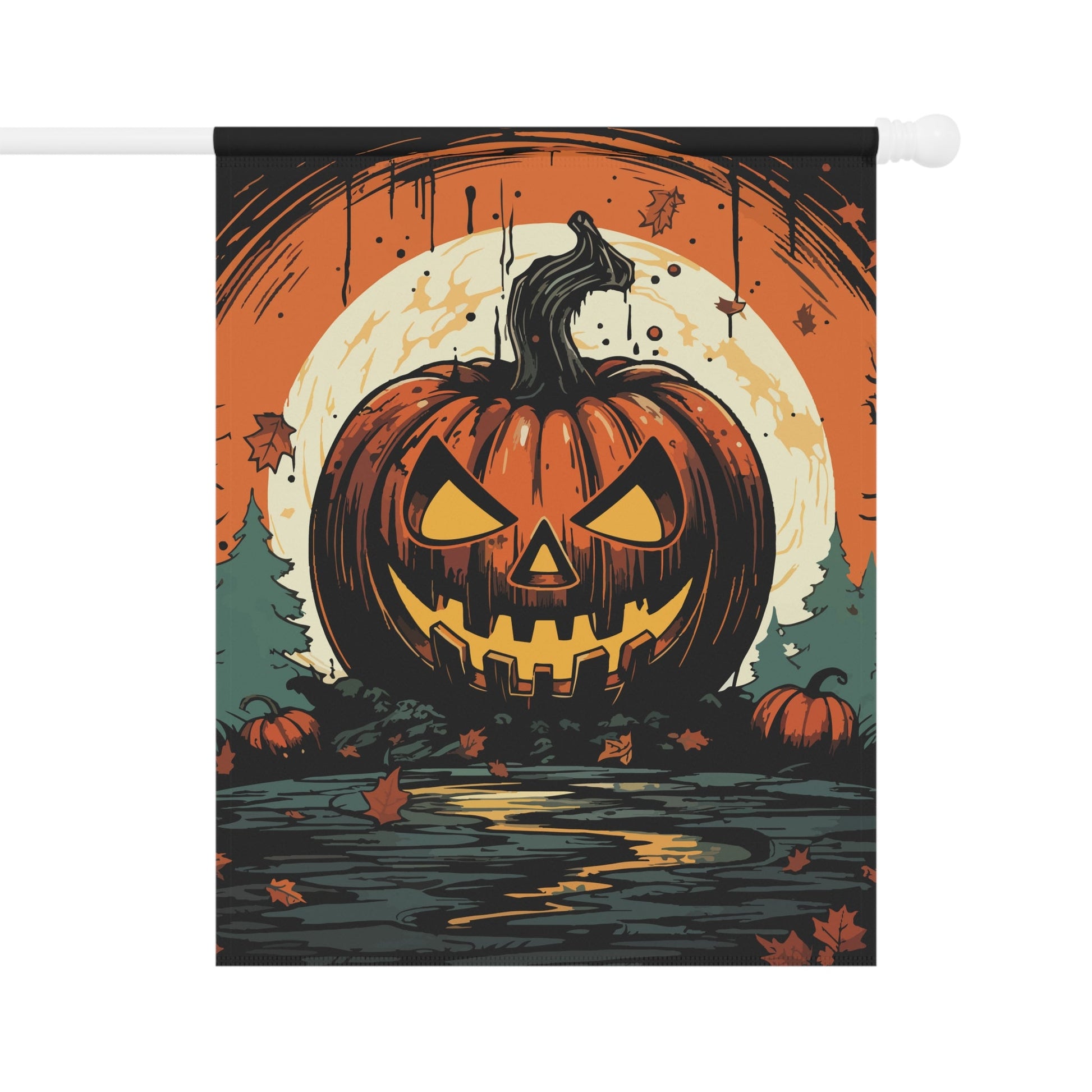 Jack o' Lantern Garden Banner - Glow Bat