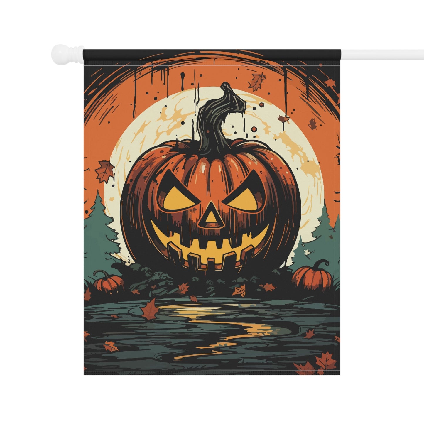 Jack o' Lantern Garden Banner - Glow Bat