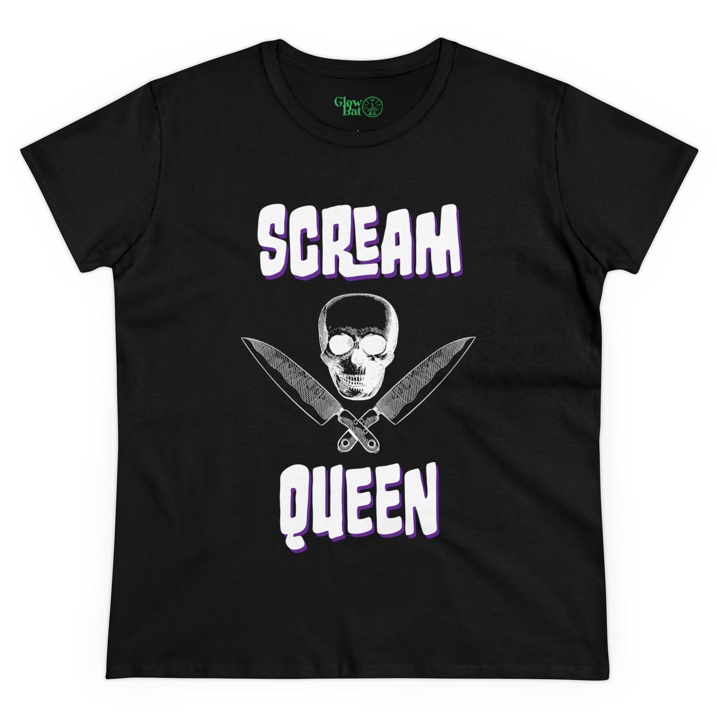 Scream Queen Women's Midweight Cotton Tee - Glow Bat