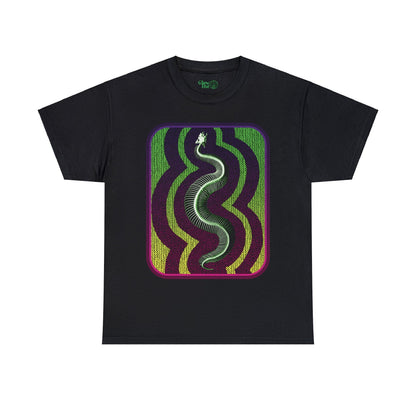 Snake Skeleton Ripples Pattern T-Shirt - Glow Bat